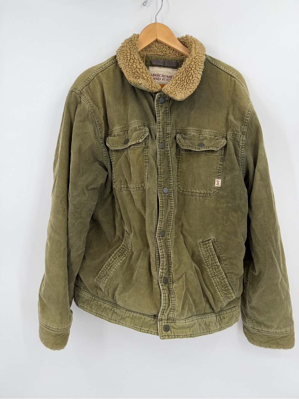 Abercrombie & Fitch Corduroy Sherpa Trucker Jacket 🌲 Men’s XL
